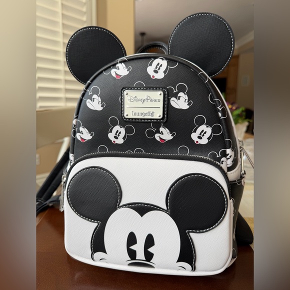 Loungefly Handbags - Loungefly Black & White Mickey Mouse Mini Backpack